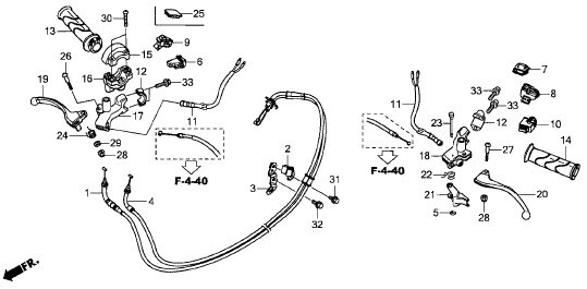 AF75 純正 ヘッドライト TACT フロントコンビネーション ライトユニット 新品 タクト AF79 ベーシック 取寄せ .gja_ＡＦ75　Ｆ-4-30　ハンドルレバー