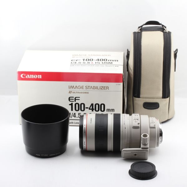 元箱（一部切り抜きあり）、ケース付き。★良品★ CANON キヤノン EF100-400mm Ｆ4.5-5.6L IS USM_画像1