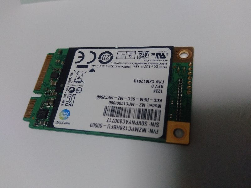 ■ SSD mSATA ■ 128GB （8597時間） Samsung 正常判定 送料無料の画像5