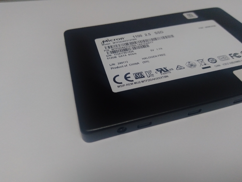 ■ SSD ■ 512GB （71時間） 1100黒 Micron ＝ Crucial組込用 正常判定 送料無料の画像6