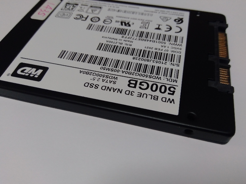 ■ SSD ■ 500GB （1435時間）　WD blue　正常判定　　送料無料_画像6