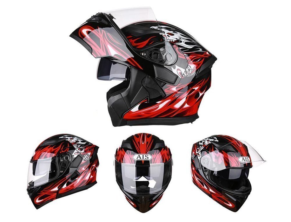 男女通用 システムヘルメット フリップアップヘルメット フルフェイスヘルメット バイクヘルメット ダブルシールド DLY849の画像3