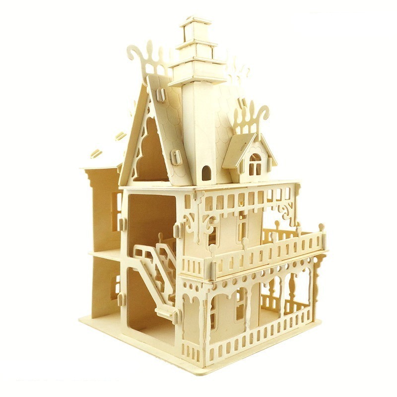 木製ドールハウスミニチュア家具のおもちゃ diy の組立ドールハウスミニドールハウス　子供 3D パズルおもちゃプレゼントYWQ1827_画像3