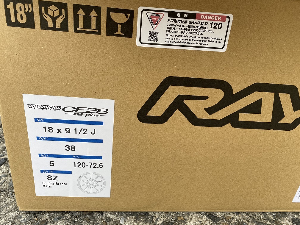 在庫有り シビック タイプR FK8 FL5 RAYS CE28 N-plus 18インチ9.5J+38 5Ｈ120 カラーSZ CIVIC TYPE-R 新品ホイール4本_画像6