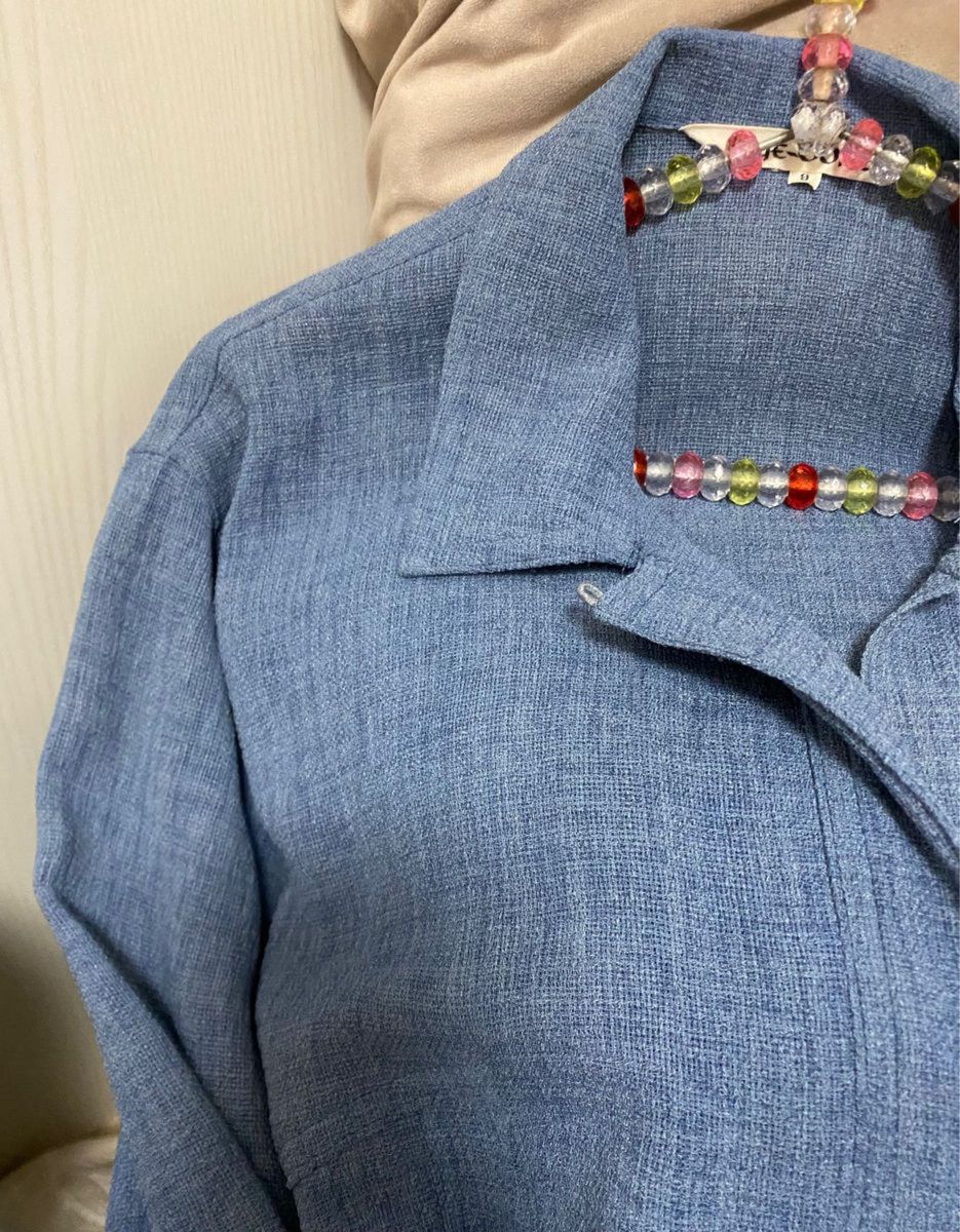 長袖　薄手　ジャケット　カーディガン　サラサラ　ロングカーディガン　羽織り　ブルー　紫外線対策　冷房対策