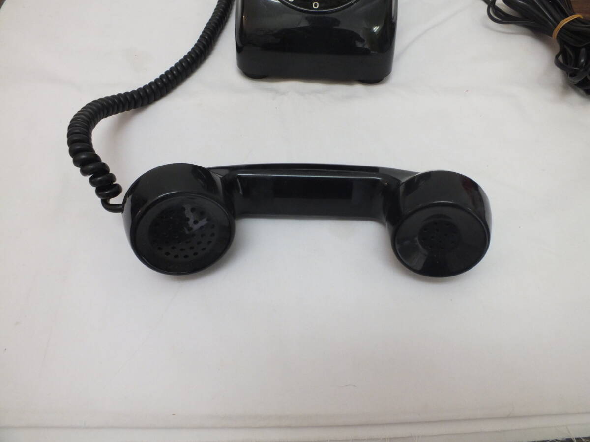 * Japan electro- confidence telephone . company black telephone 600-A2 Showa Retro telephone machine dial type Vintage *(4896)