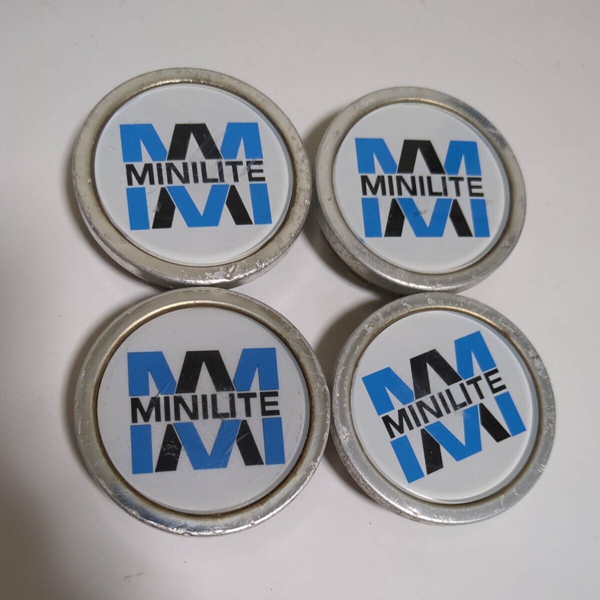 ミニライト MINILITE mini lite センターキャップ ミラジーノ ダイハツ プレオ スバル SUBARU ホイールキャップ アルミホイール 中古 4個の画像1