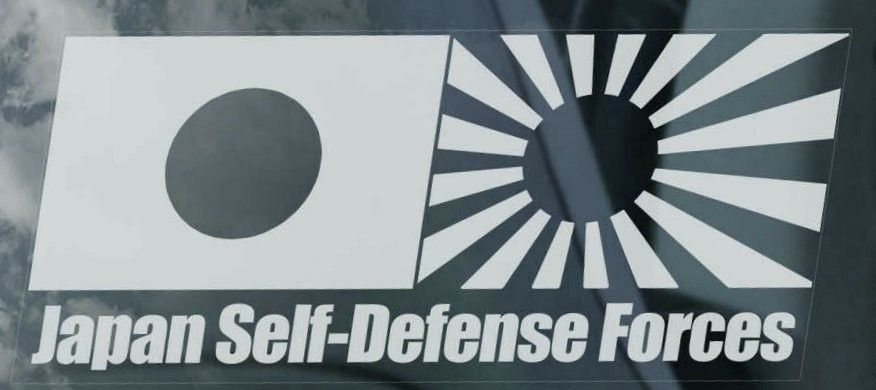◆日本 自衛隊 JSDF 外張り カーステッカー 22×10cm 日の丸/旭日旗 外貼り シール