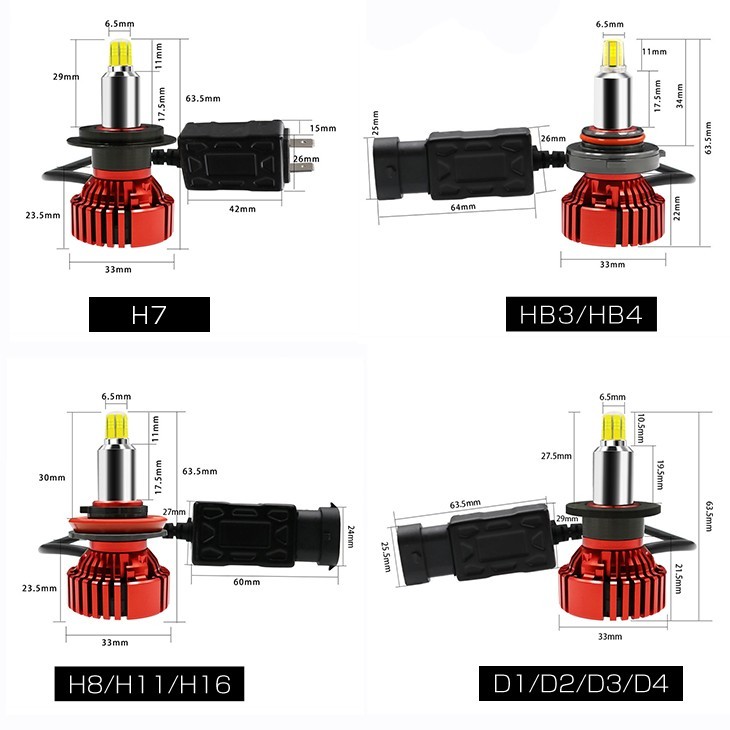 6面発光 360度 LEDヘッドライト Philips フォグランプ 一体型 H7 H8 H11 H16 HB3 HB4 H4 H1 H3 H3C D1 D2 D3 D4 21600LM 車検対応 送料込XR_画像8