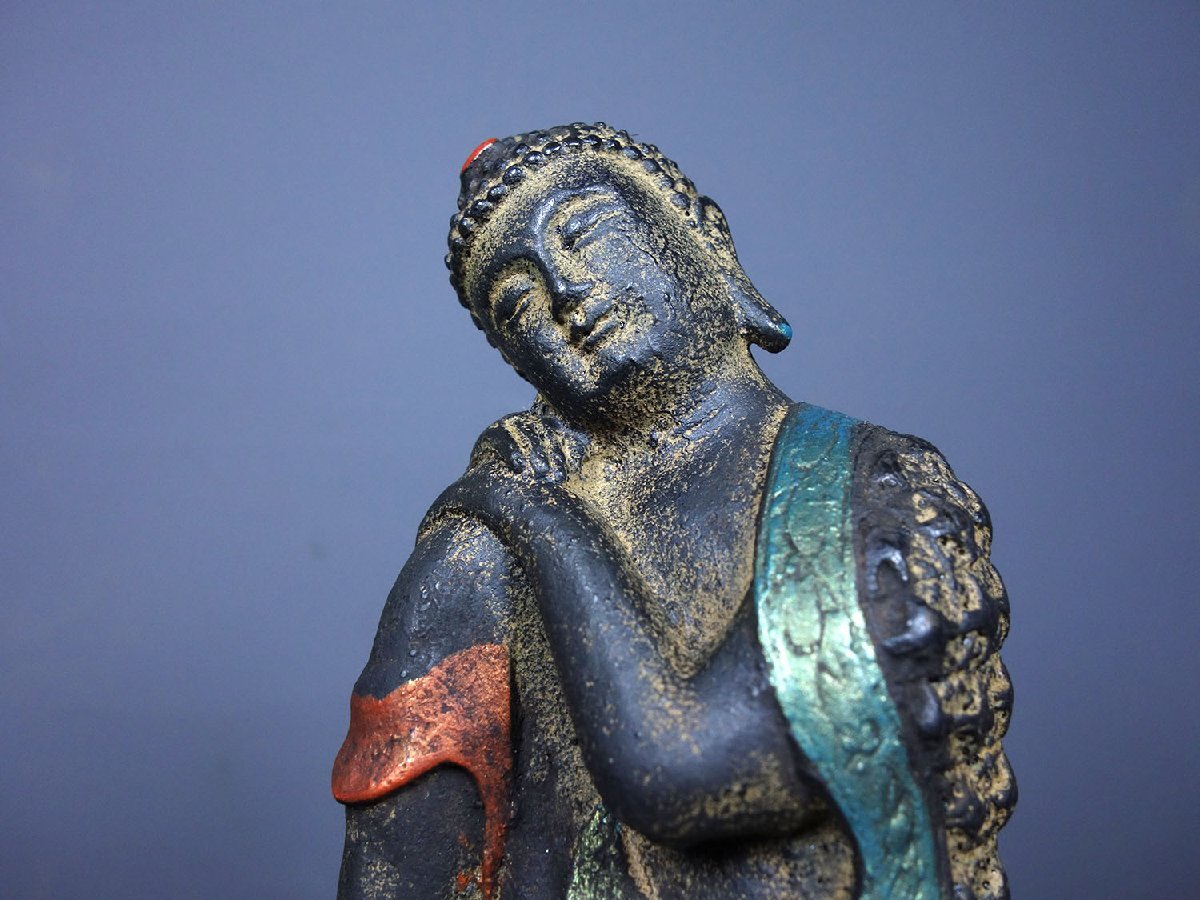 ◆古風堂◆中国 仏像 自在歡喜 彫刻 置物 8cm*8cm*13cm 360g_画像3
