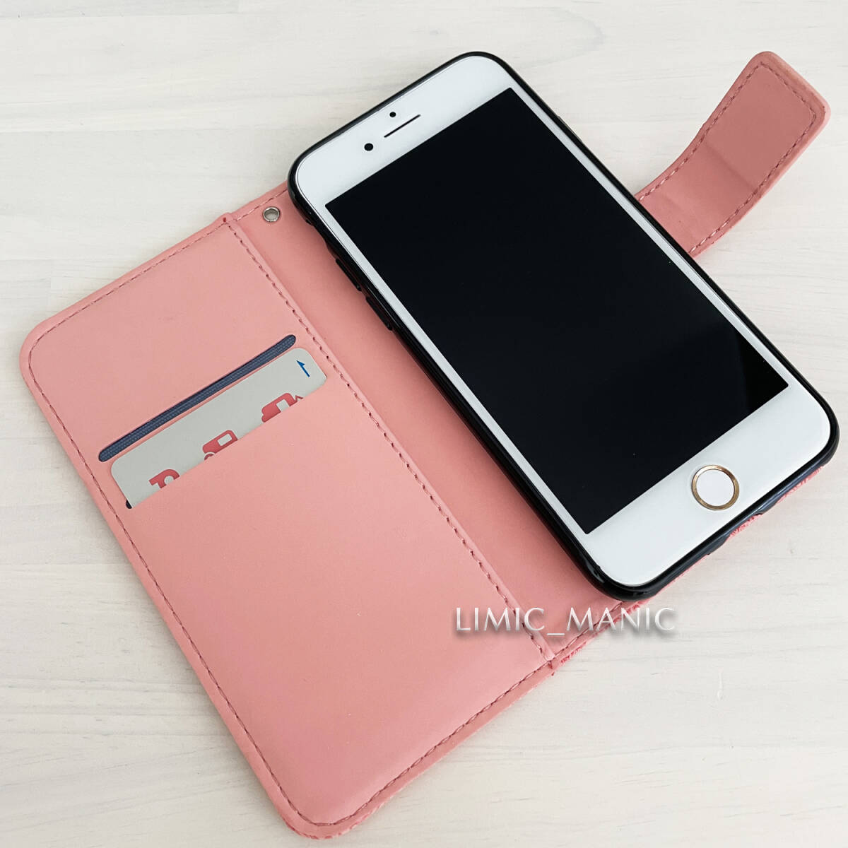 iPhone 7 8 SE (第2世代/第3世代) SE2 SE3 ケース スマホ 手帳型 カードケース ピンク pink エスニック風 曼荼羅模様 アイフォン