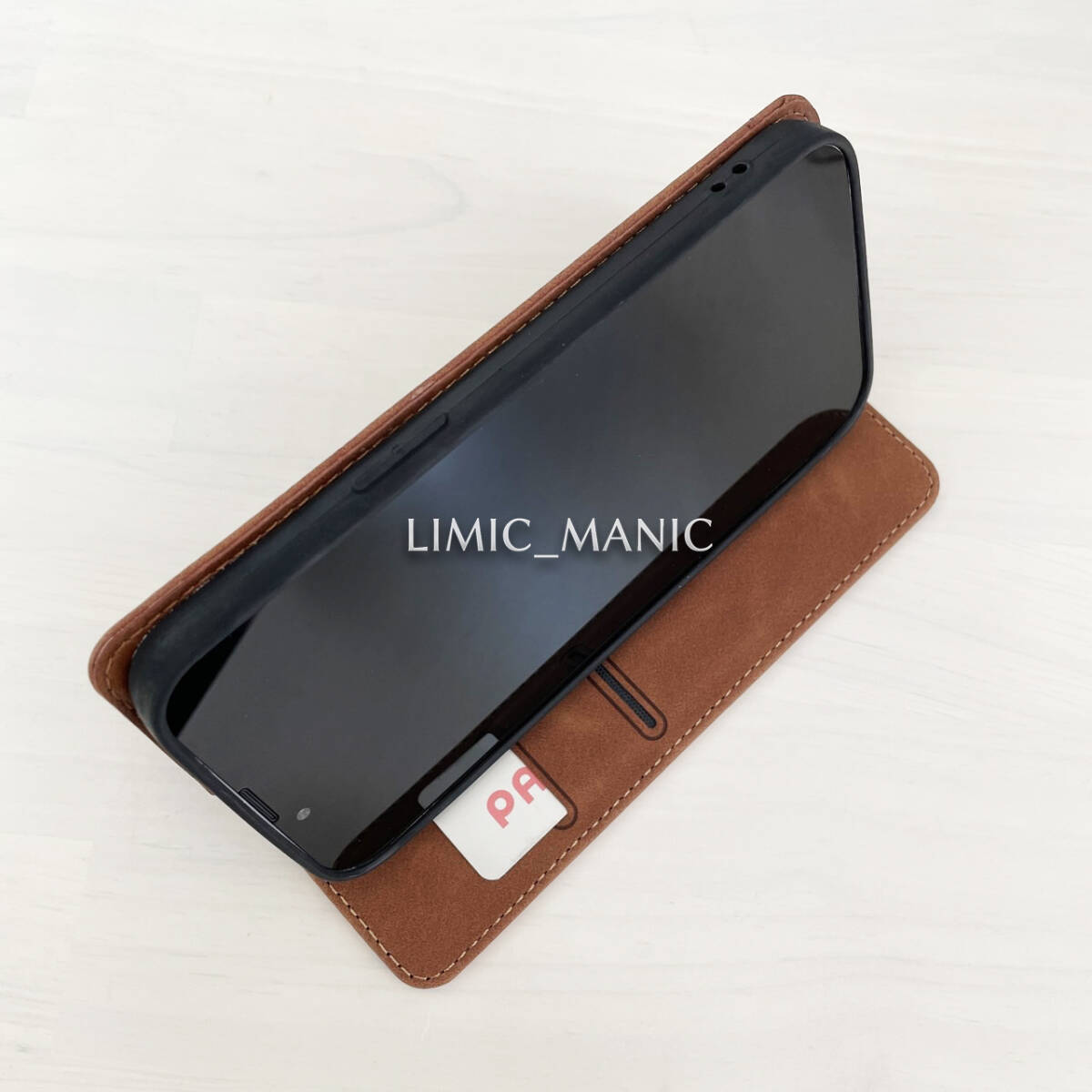 iPhone 13 / 14 ケース スマホケース 手帳型 スウェード調 ブラウン 茶 茶色 磁石 マグネット アイフォン