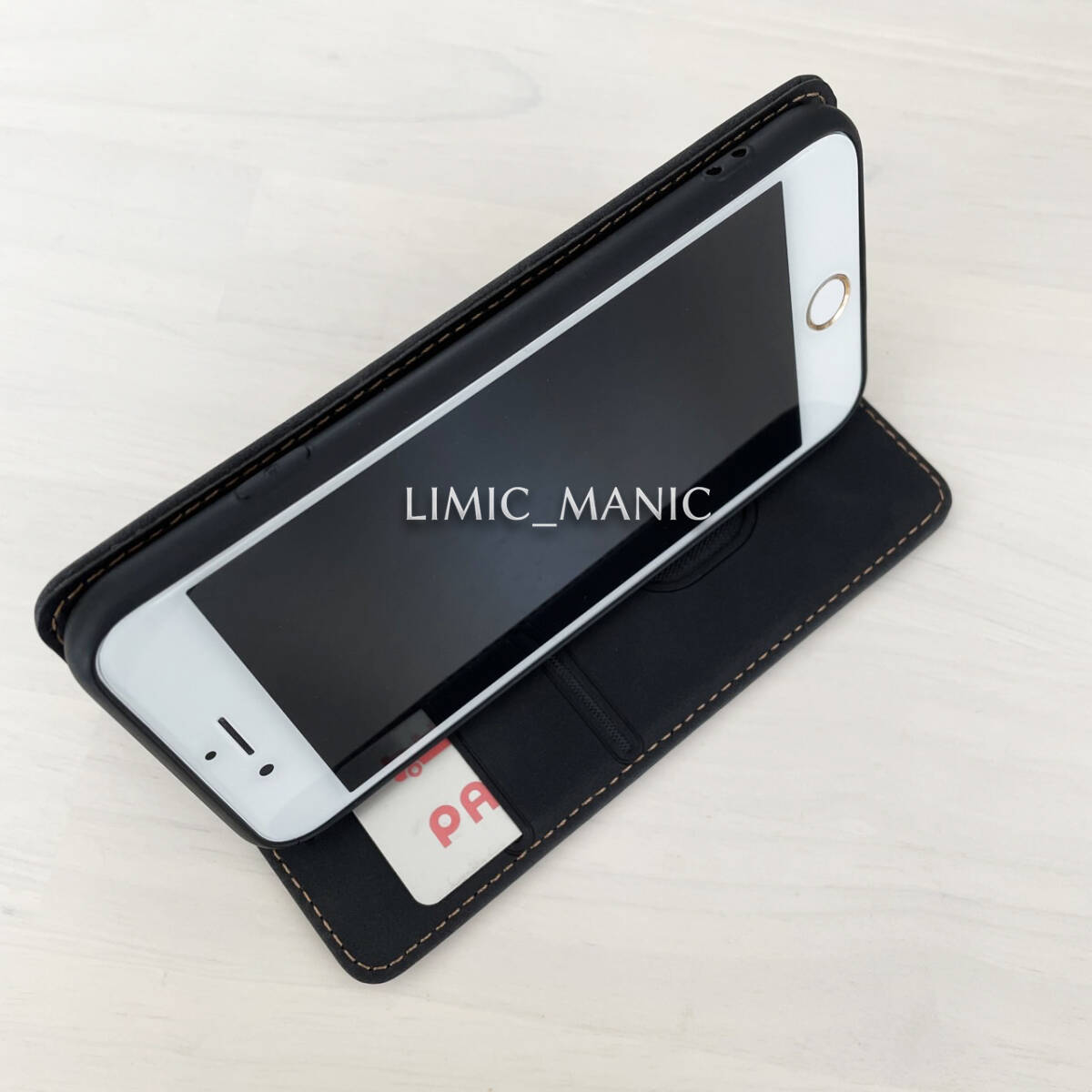 訳あり iPhone 7 8 SE (第2世代/第3世代) SE2 SE3 ケース スマホケース 手帳型 スウェード調 ブラック 黒 黒色 磁石 マグネット アイフォン