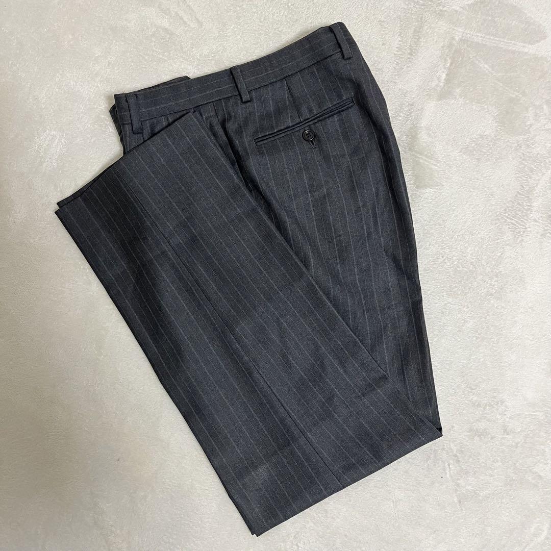 【最高峰の逸品】513 Paul Smith ポールスミス × Ermenegildo Zegna エルメネジルド ゼニア セットアップスーツグレー L ストライプ 3B_画像10