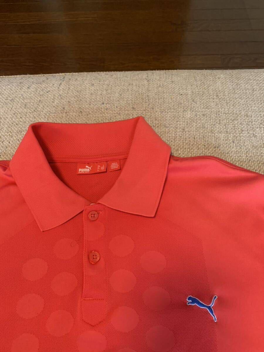 PUMA プーマ　速乾 ドライ半袖ポロシャツ　 赤系　 US:Ｌ（JPN:XL） ゴルフウェア メンズ_画像4