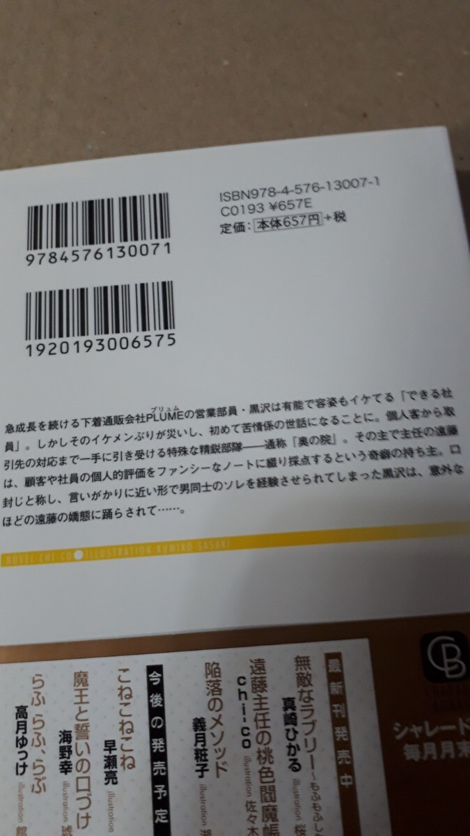 ☆遠藤主任の桃色閻魔帳☆　　　　　ｃｈｉ-ｃｏ／佐々木久美子　　　　　シャレード文庫_画像2