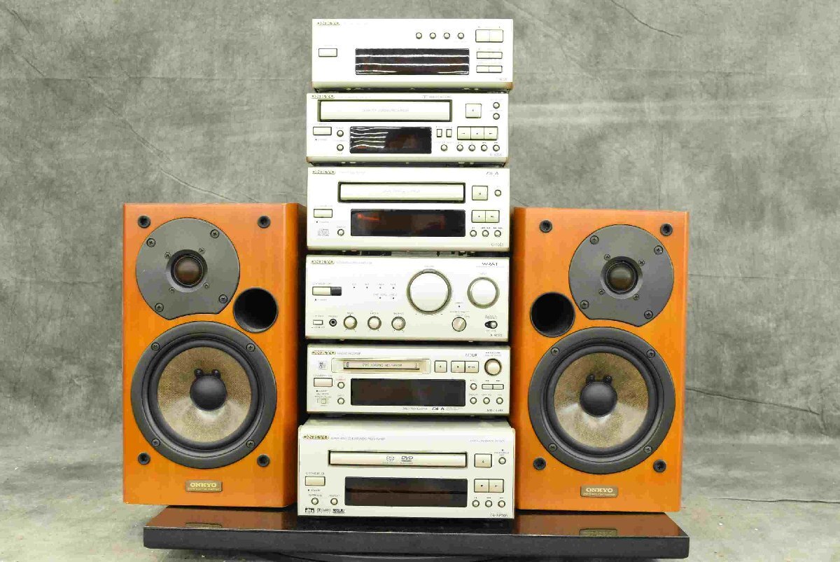 F☆ONKYO オンキョー T-405X/MD-105AX/A-907X/C-705X/K-505X/D-102EX/DV-SP205 システムコンポ ☆現状品☆の画像2