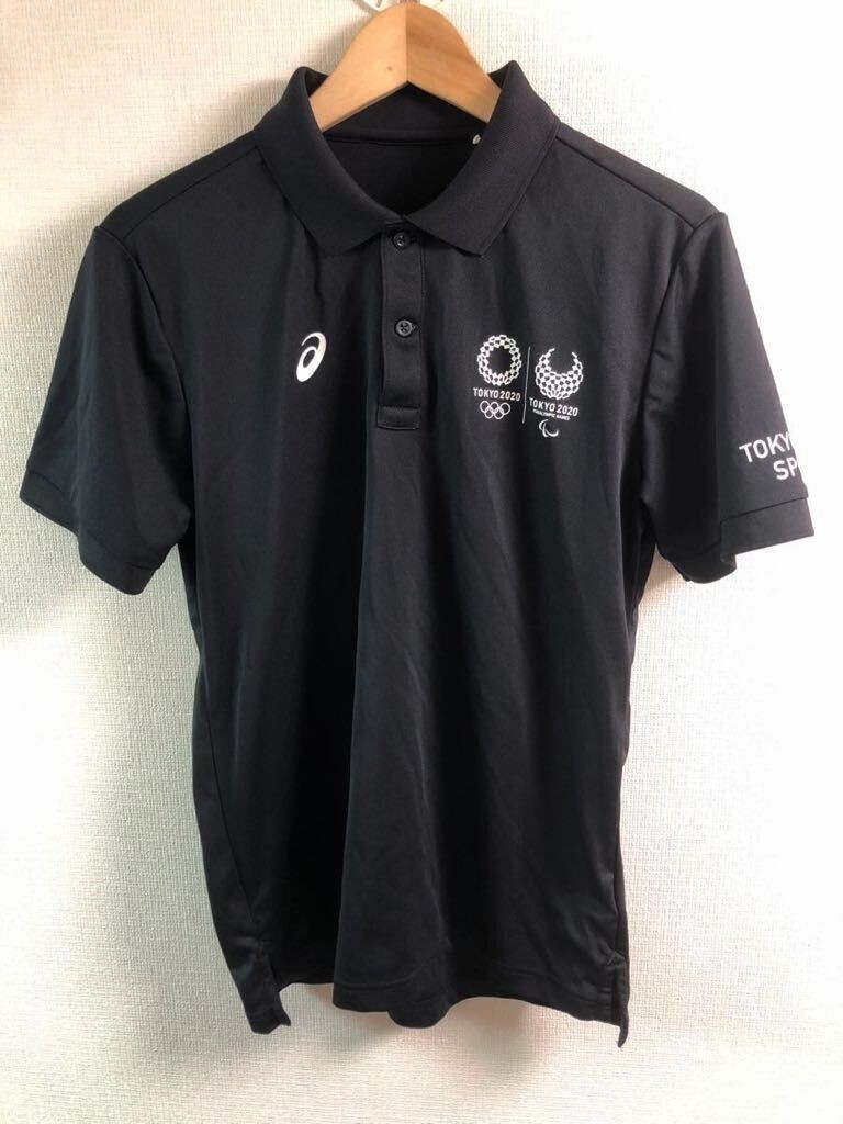 東京オリンピック　スポーツポロシャツ　M 黒　良デザイン　23-0923-13_画像1