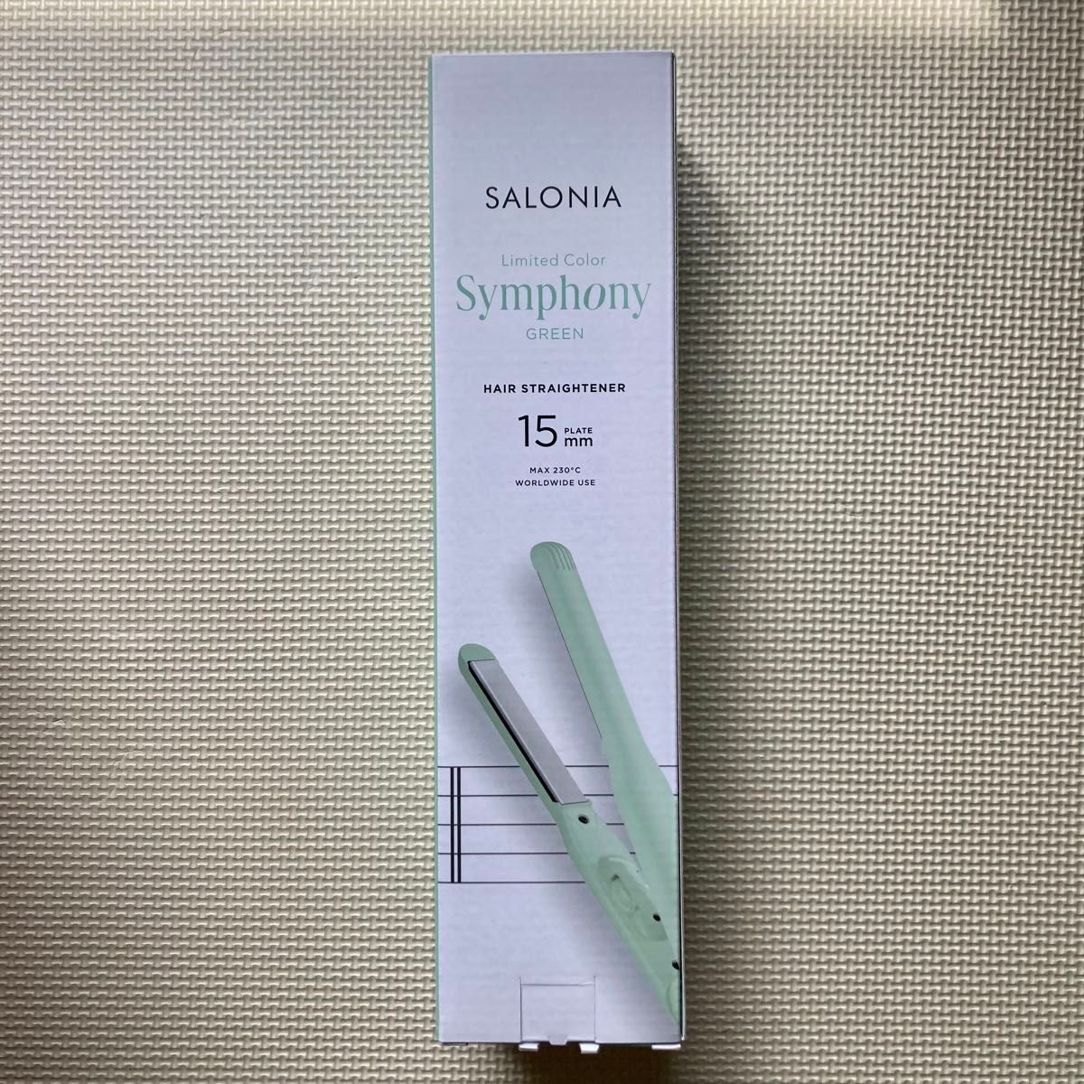  【シンフォニーグリーン(15mm) 】SALONIA ヘアアイロン  ストレートヘアアイロン 外箱無し 