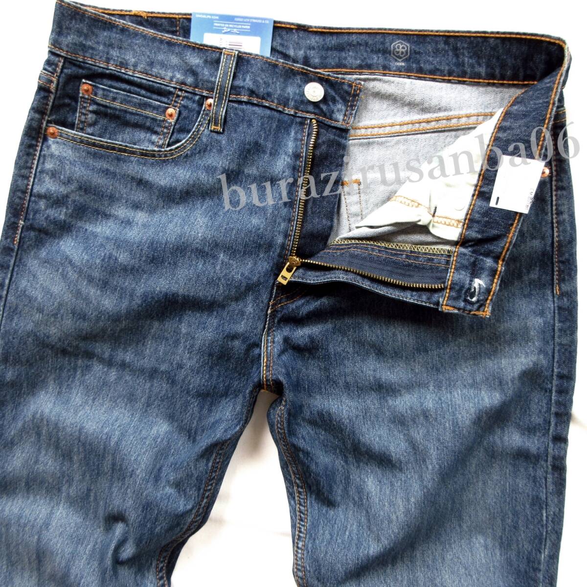 メンズ W33 未使用 リーバイス Levi's 502 COOL ストレッチ デニムパンツ ジーンズ テーパード 春夏 涼しいパンツ ミッドブルー 29507-1257_画像3