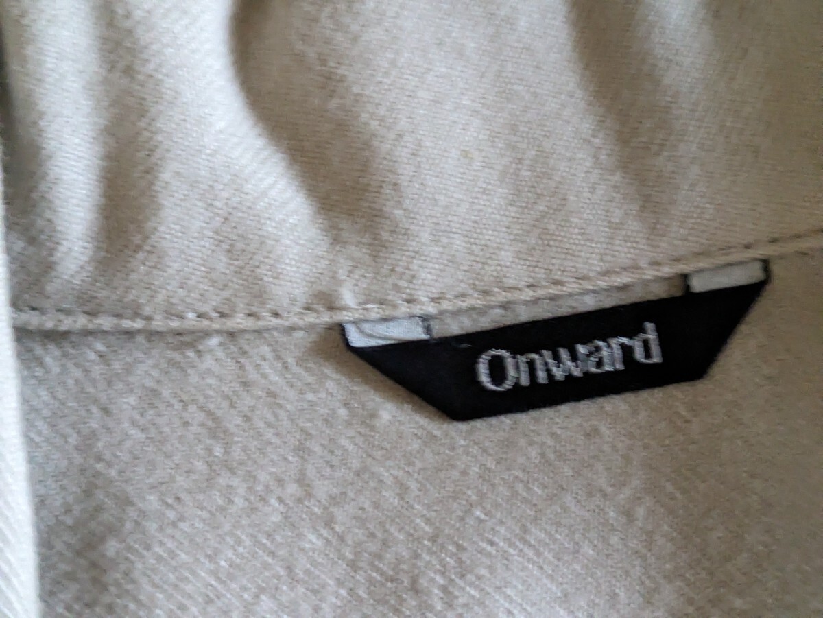 昭和レトロ 長袖 古着 シャツ ベージュ系 オンワード onward_画像3