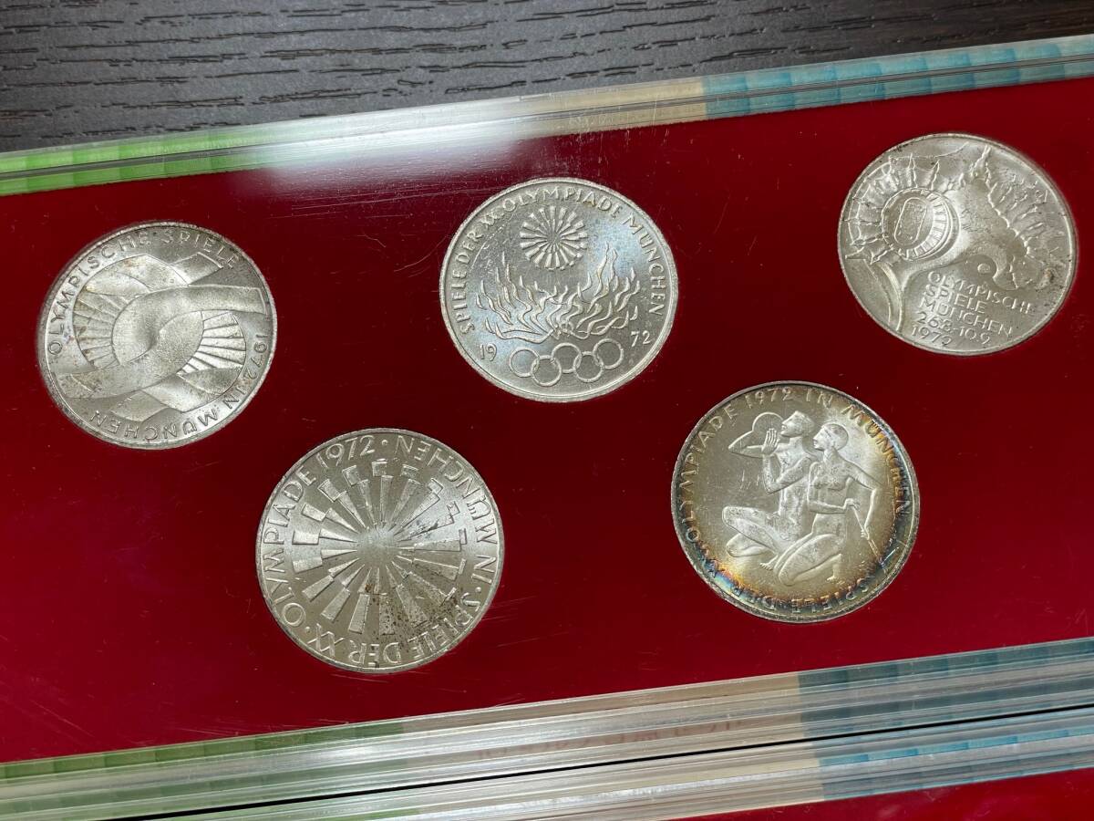 #46 2点まとめ 1972年ミュンヘンオリンピック 記念銀貨 10マルク 5点セット ケース付 ドイツ連邦政府発行 銀貨 コレクションの画像5