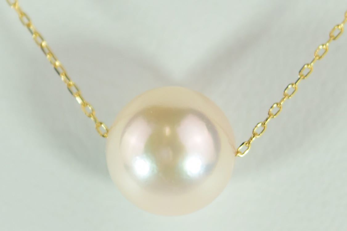 Ｎ153　美品　真珠８．０ｍｍ　ペンダントトップ　Ｋ１８　ネックレス　１．４ｇ