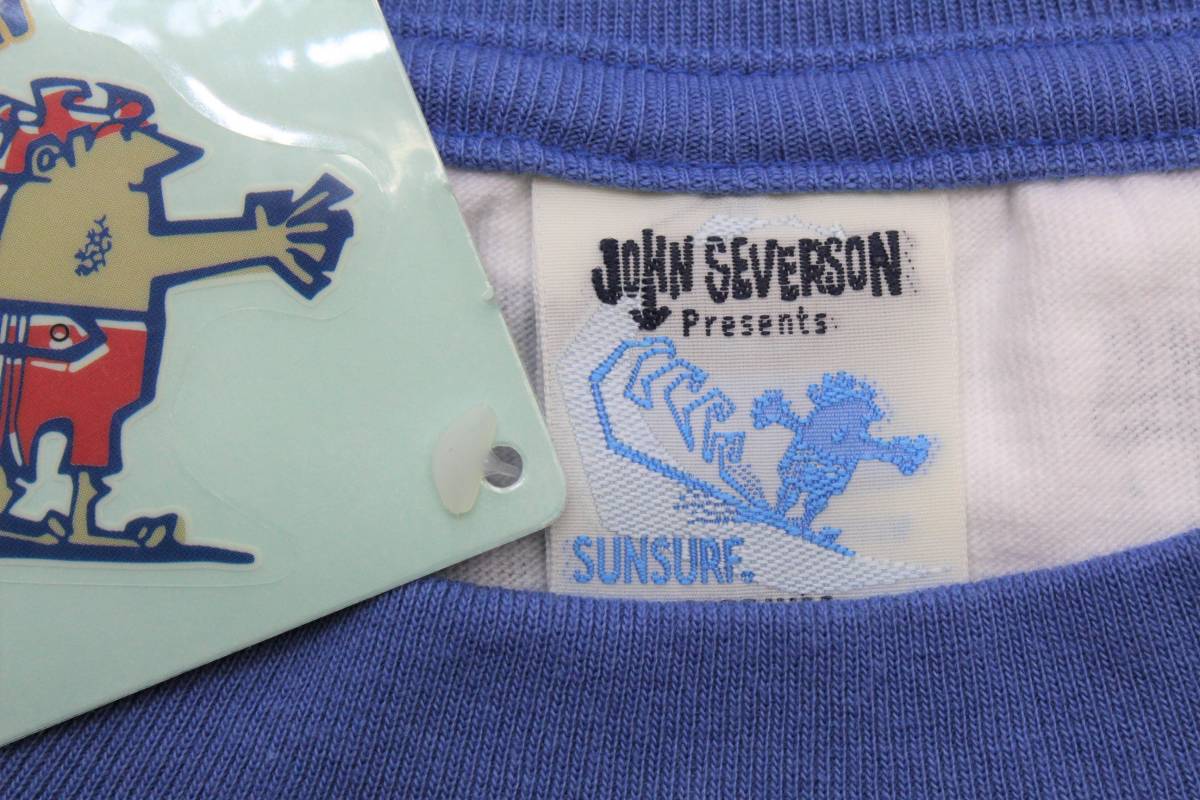 YTS57東洋LジョンセバーソンSURF FEVER総柄ALOHAリンガー 半袖TシャツUSA製SUN SURFサンサーフJohn Severson_画像5