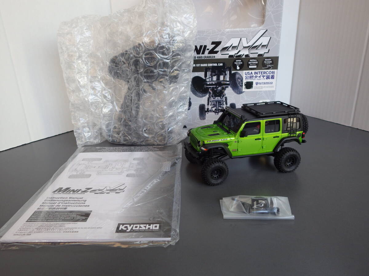 中古◆ミニッツMINI-Z 4×4◆ ジープ ラングラー アンリミテッド ルビコン アクセサリーパーツ付 モヒート◆32528GR◆イーグルナックル