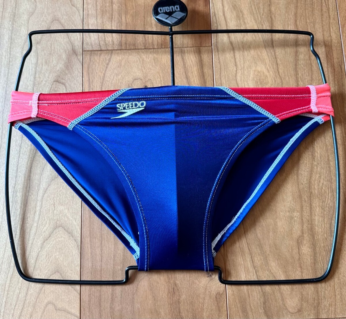 【美品】SPEEDO / アクアスペック / 高光沢 / ネイビー×レッド / Sサイズ / スピード/ ライフセーバー ライフガード 競パン 競泳水着の画像1