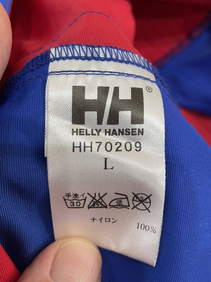 【使用1回】HELLY HANSEN ハーフパンツ Lサイズ ヘリーハンセンショートパンツ サーフパンツ 水着 レッド×ブルー 赤×青 HH70209の画像4