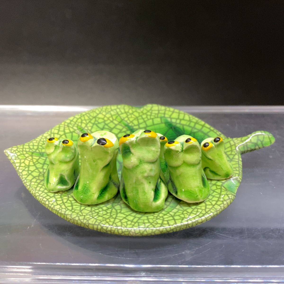 ミニ カエル かえる 蛙 置物 飾り 万兵作 ふる里民芸品 陶器 縁起物_画像6
