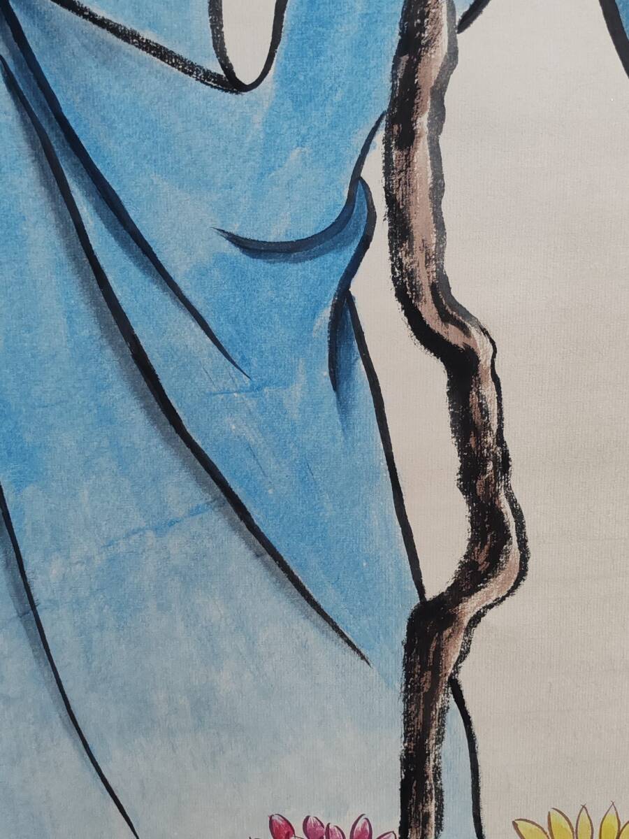 旧蔵 【中国近現代書画家 斉白石】人物画 中堂画 純手作り 宣紙 旧蔵 【中国近現代書画家 斉白石】人物画 中堂画 純手作り 宣紙