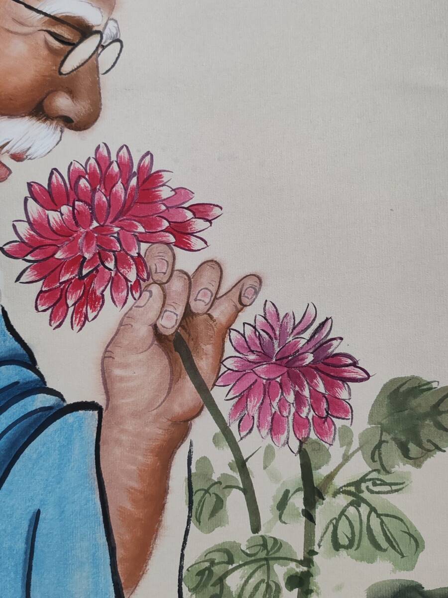 旧蔵 【中国近現代書画家 斉白石】人物画 中堂画 純手作り 宣紙 旧蔵 【中国近現代書画家 斉白石】人物画 中堂画 純手作り 宣紙