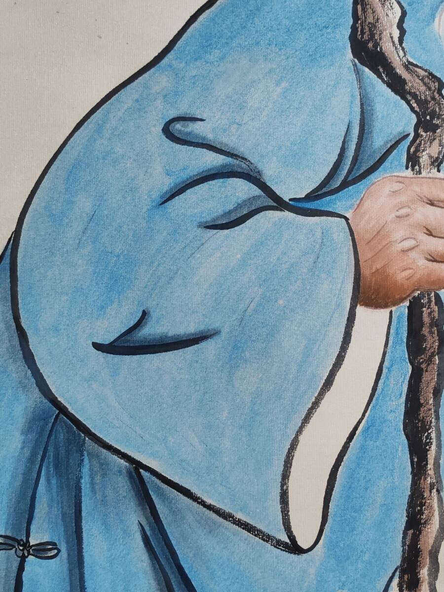旧蔵 【中国近現代書画家 斉白石】人物画 中堂画 純手作り 宣紙 旧蔵 【中国近現代書画家 斉白石】人物画 中堂画 純手作り 宣紙