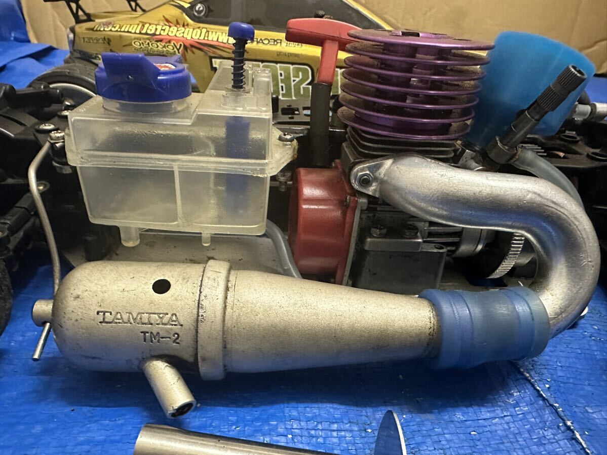 TAMIYA Tamiya engine type RC car TM-2 muffler? ( transmitter used . car body tire left right move ) other than that details operation not yet verification junk treatment 