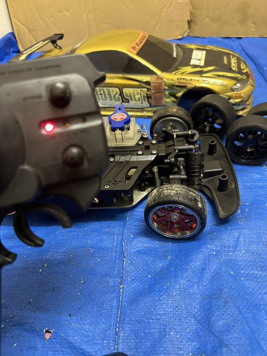 TAMIYA Tamiya engine type RC car TM-2 muffler? ( transmitter used . car body tire left right move ) other than that details operation not yet verification junk treatment 