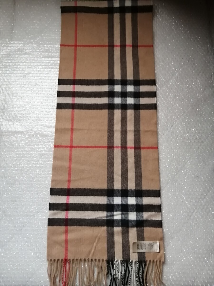 BURBERRY バーバリー マフラー カシミア100％ キャメル　ブラックハート　 リバーシブル　ストール　スカーフ　ショール_画像4