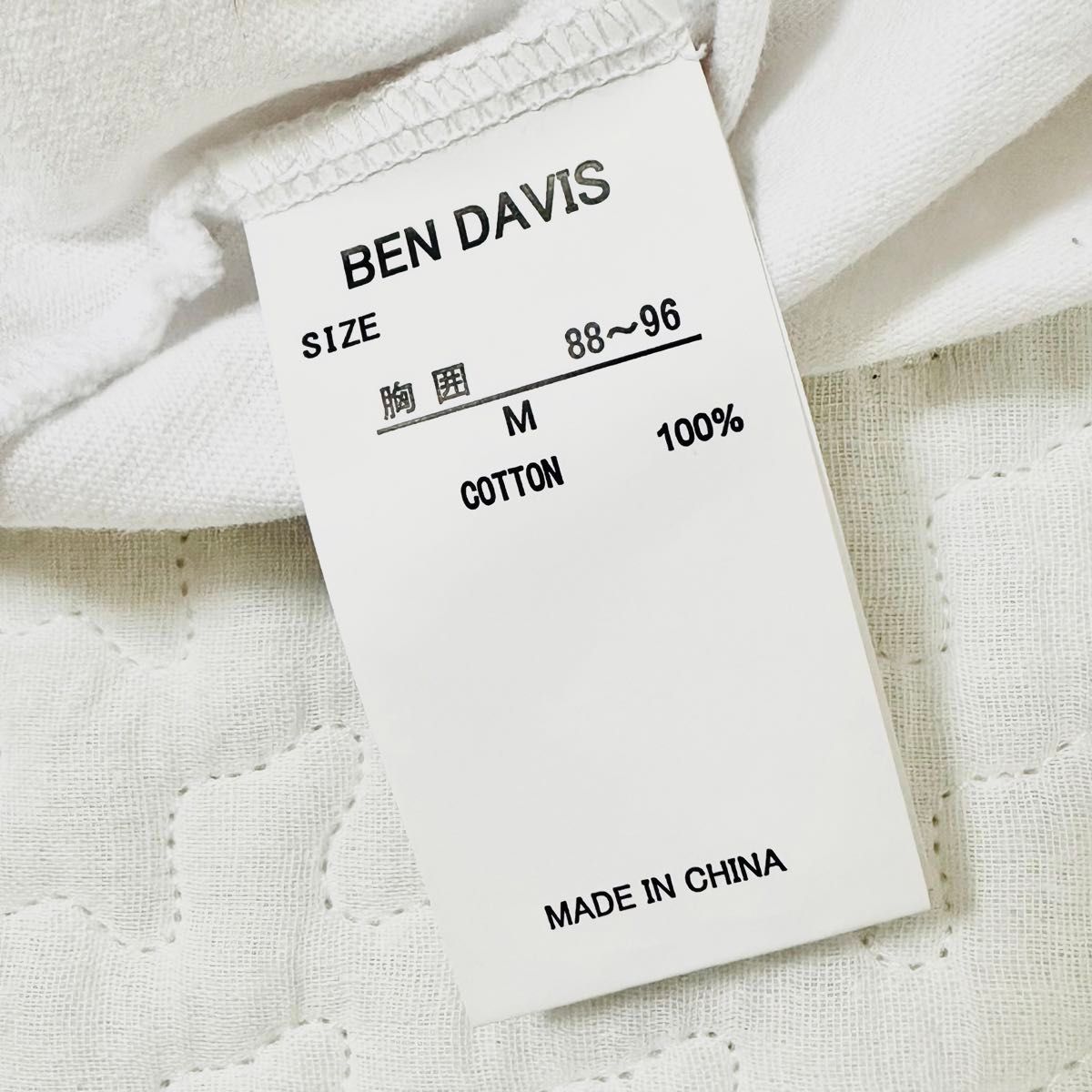 【BEN DAVIS】Tシャツ　白　フロントポケット