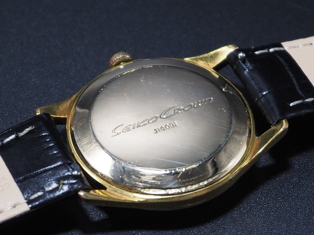 諏訪精工舎 稼働点検済み SEIKO CROWN 21J セイコー クラウン ダイヤショック 1960年代 SEIKOSHA 昭和レトロ 新品ベルト付の画像8