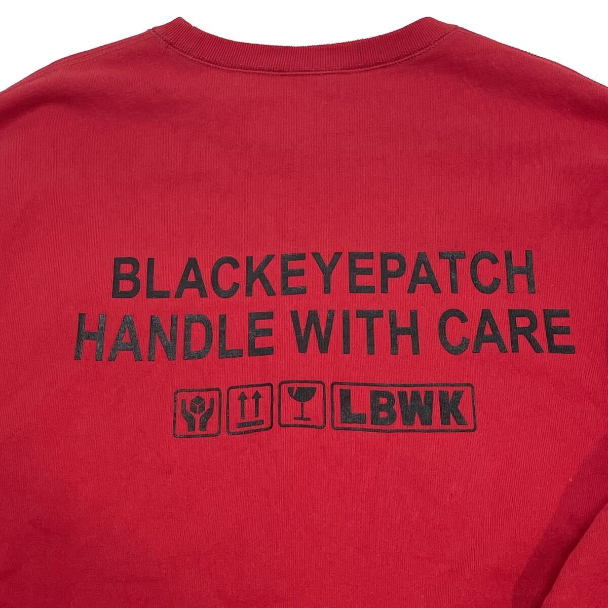 正規品 THE BLACK EYE PATCH × LBWK LAMBO CREW SWEAT ブラック アイ パッチ ランボ スウェット クルーネック トレーナー XL レッド_画像7