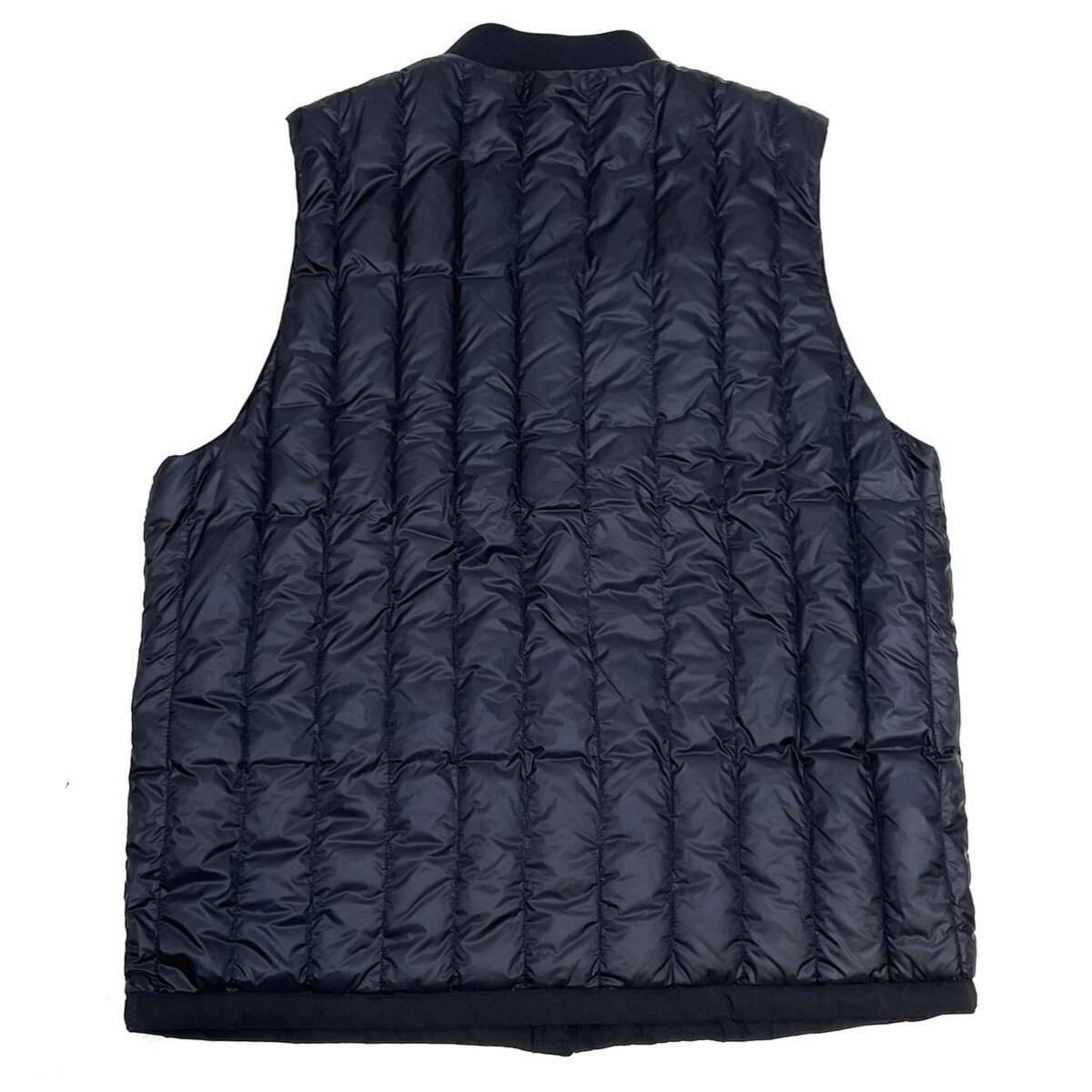 新品保管品 MONCLER モンクレール DOUBS GILET ダブル ナイロン ダウンベスト ジレ ライトアウター ロゴワッペン 6 ネイビー 正規品_画像2