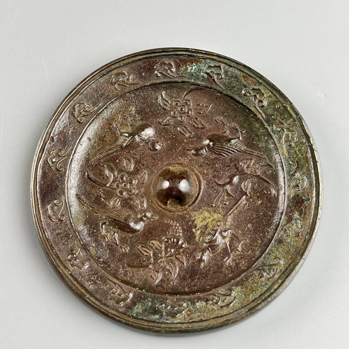 中国古玩 古銅 青銅 青銅鏡 鏡 神仙鏡 青銅器 時代物 唐物_画像1