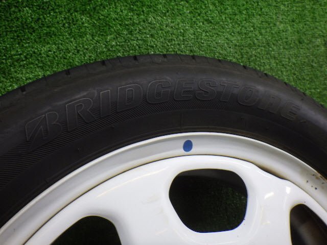 ★ バリ山!! スズキ純正 ハスラー MR31S MR41S 15インチ スチール 4.5J PCD100 4穴 BS NEXTRY 165/60R15 2021年 1本 ホワイト ①[06009436]の画像2