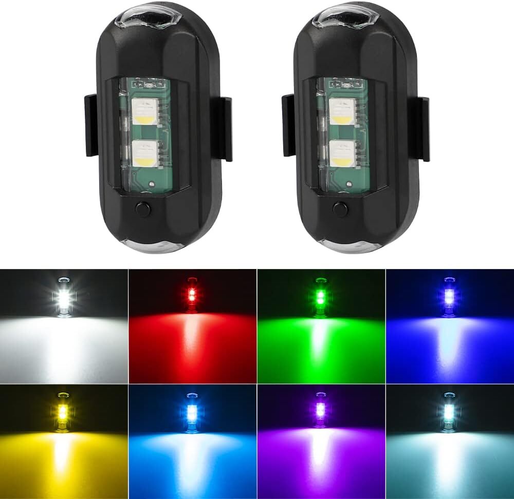  LED ７色 ストロボライト フラッシュランプ USB充電式 充電ケーブル付 / 配線不要【４個セット】_画像5