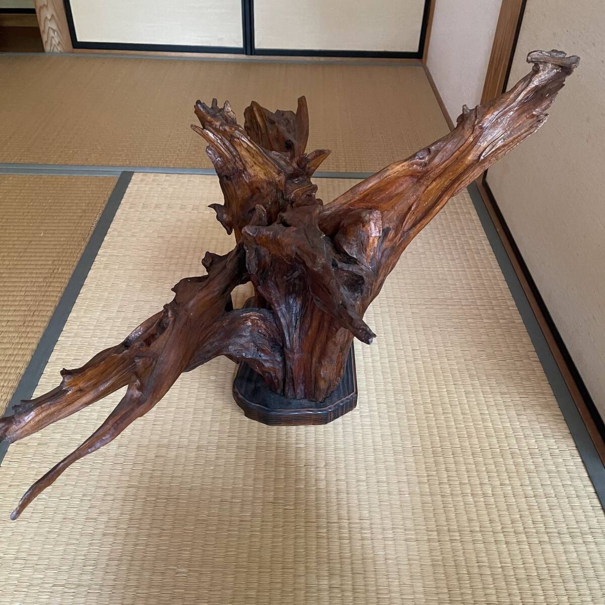 天然木の置物(台座付き)床の間飾り(和室) オブジェ 天然木の置物(台座付き)床の間飾り(和室) オブジェ