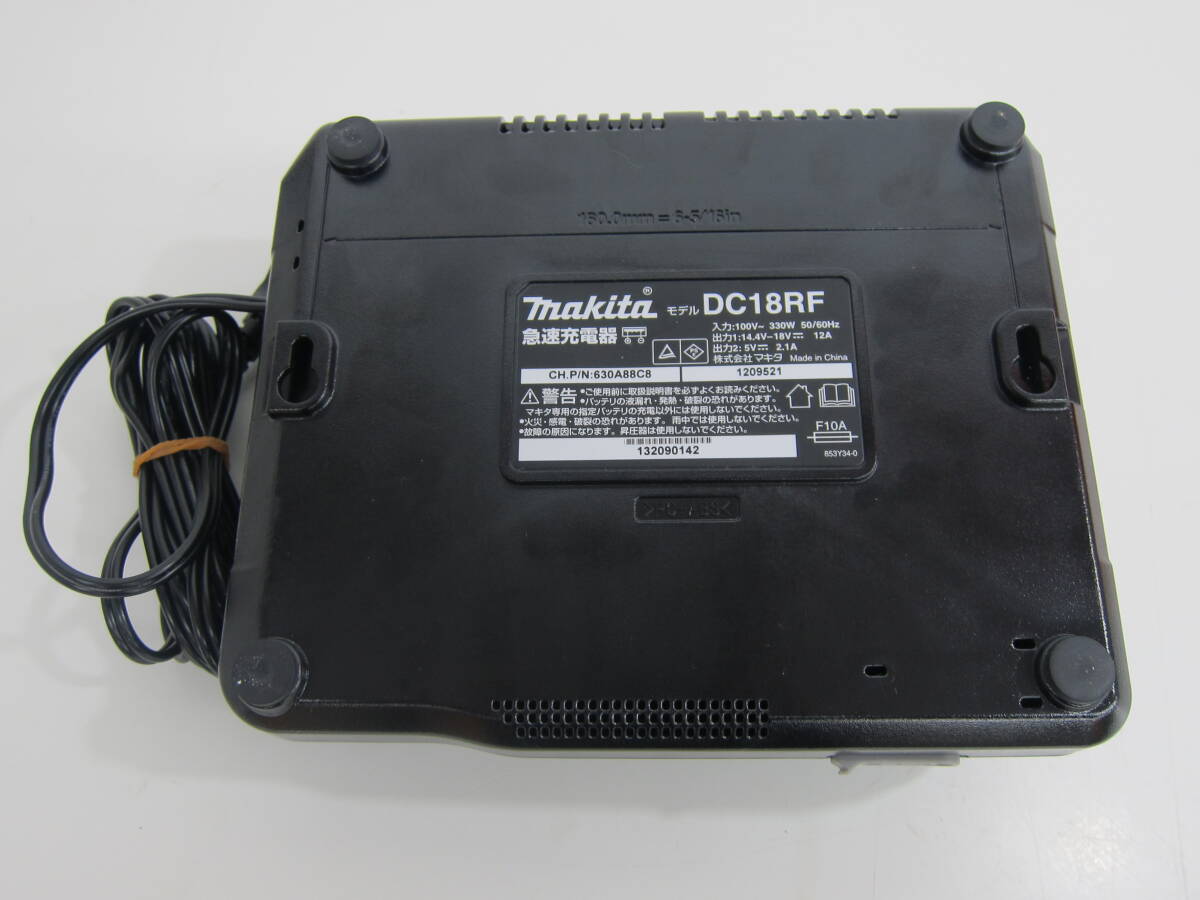 中古品 makita マキタ 純正 急速充電器 DC18RF 14.4V-18V用 USB端子付①の画像4