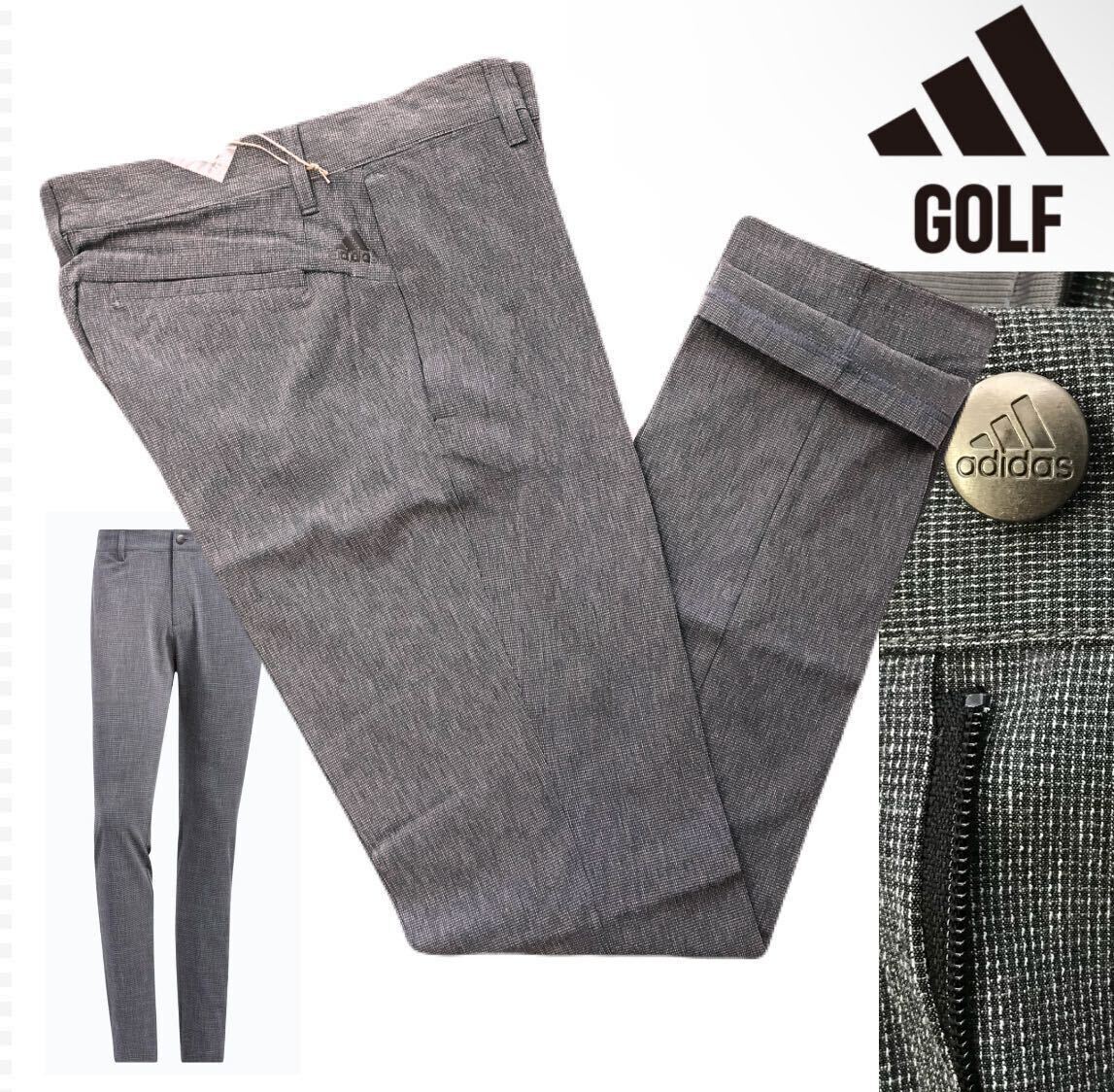 新品【ウエスト82】グレー adidas GOLF アディダス ゴルフ 春夏 ヘザー調 ストレッチ テーパード パンツ 軽量 _画像1