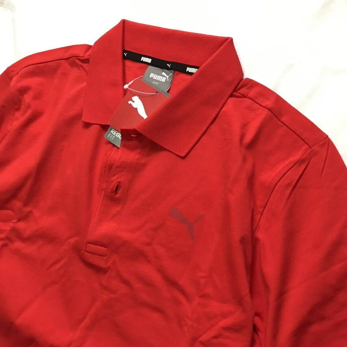 新品【メンズL】プーマゴルフ PUMA コットンポロシャツ　半袖 ゴルフ レッド タグ付き_画像5
