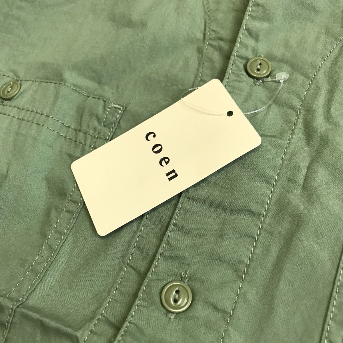 VS050 new goods [ men's L] khaki green special order United Arrows ko-enCOEN×SMITH\'S no color short sleeves shirt 